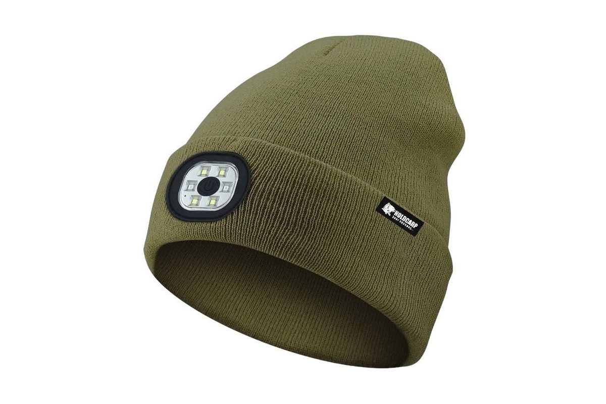 Holdcarp Zimní čepice LED Light Beanie zelená