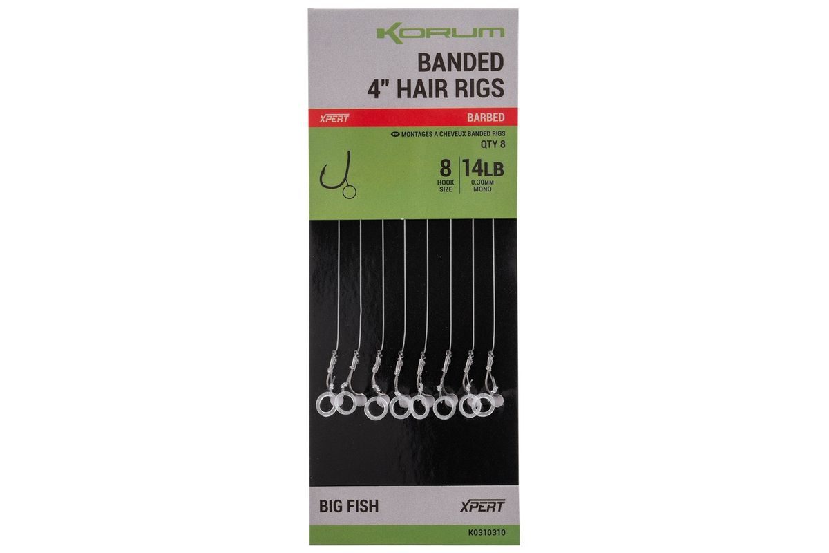 Korum Hotové návazce Banded Hair Rigs 4" 8ks
