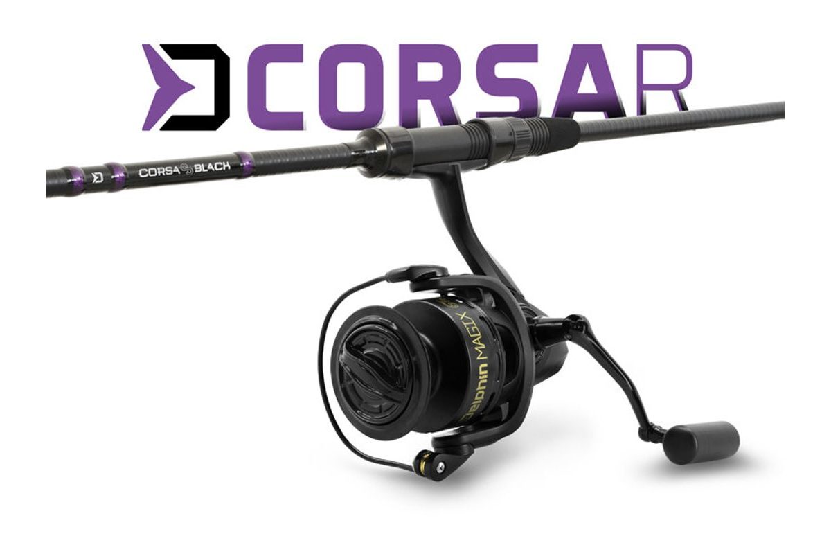 Delphin Kaprařský set CorsaBLACK Nero 3,6m 3lb 3díl + naviják 6T + 0,30mm