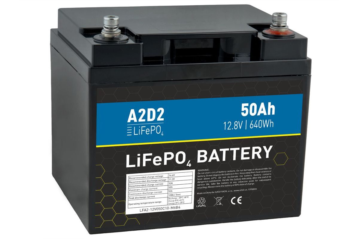 A2D2 Baterie LiFePO4 12,8V 50Ah M6 (Qinkual cells)