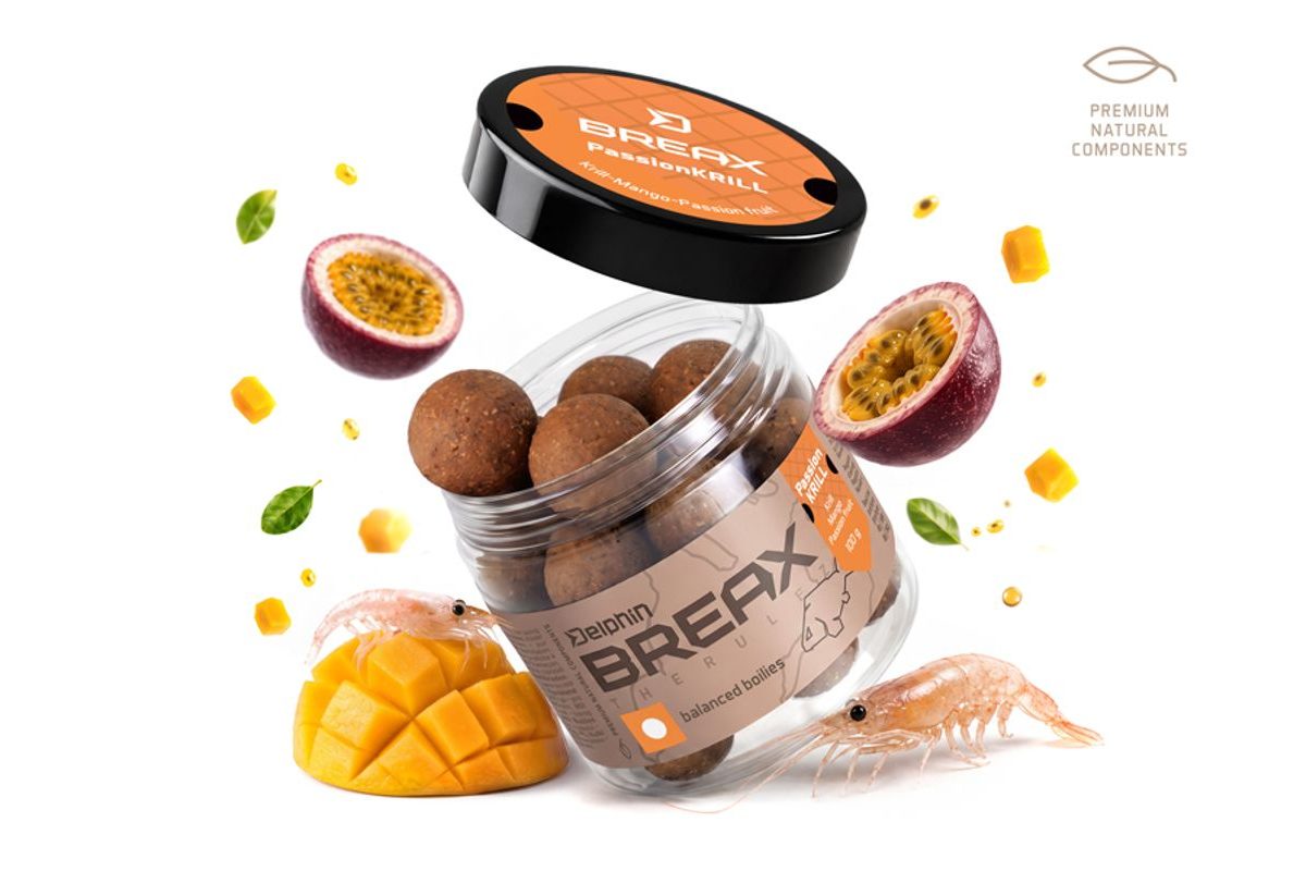 Delphin Vyvážené boilies BreaX/PassionKRILL Krill-Mango 100g