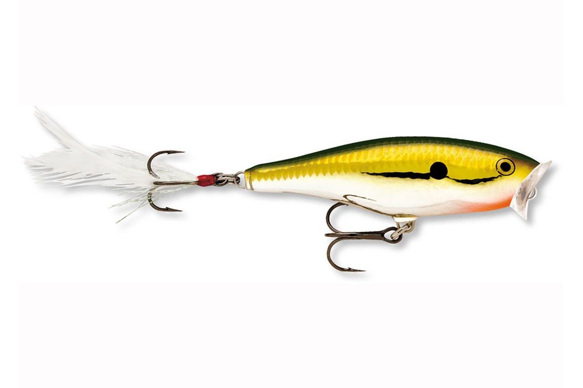 Rapala Wobler Skitter Pop Top Water Fresh Gold Chrome