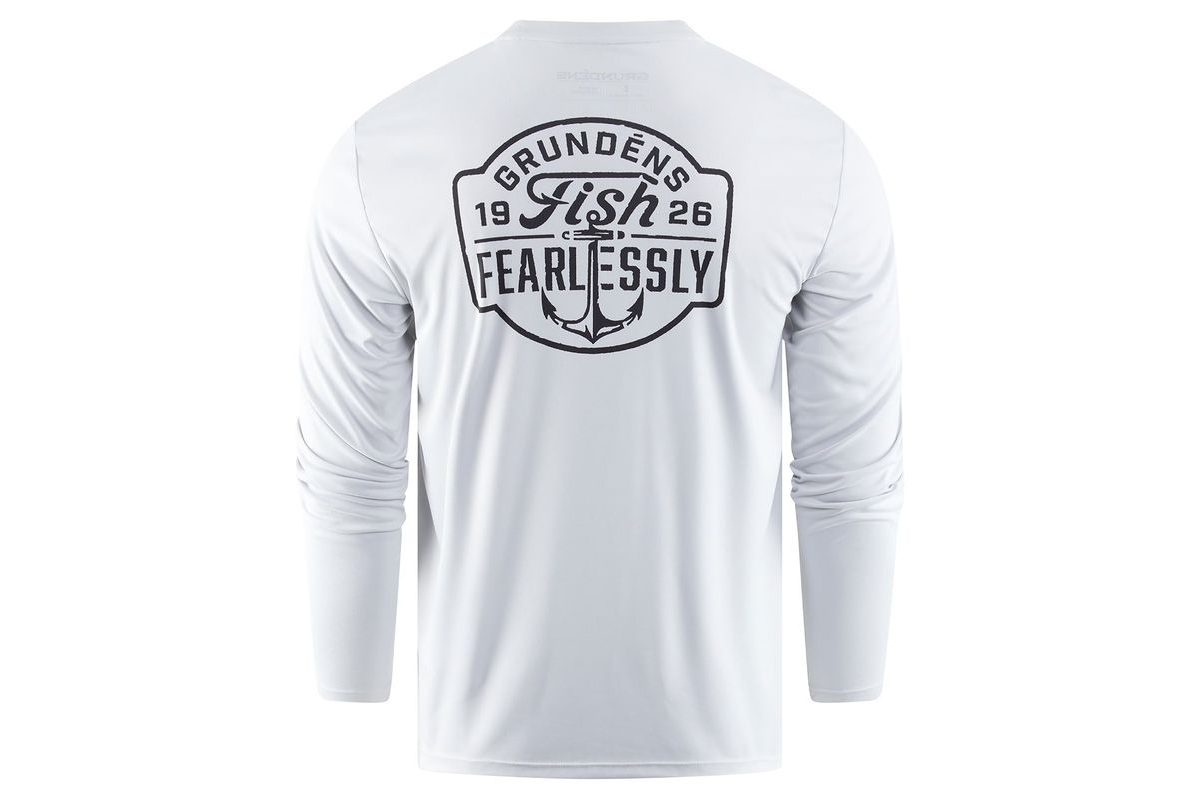 Grundéns UV Tričko Fish Fearlessly LS Tech Tee Grey Mist