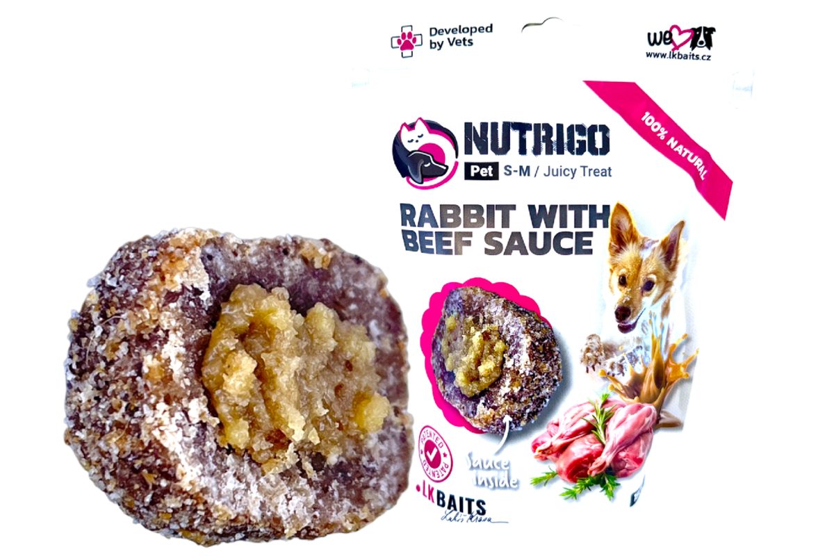 LK Baits Pet Pamlsek Nutrigo Dog Králík s hovězí omáčkou