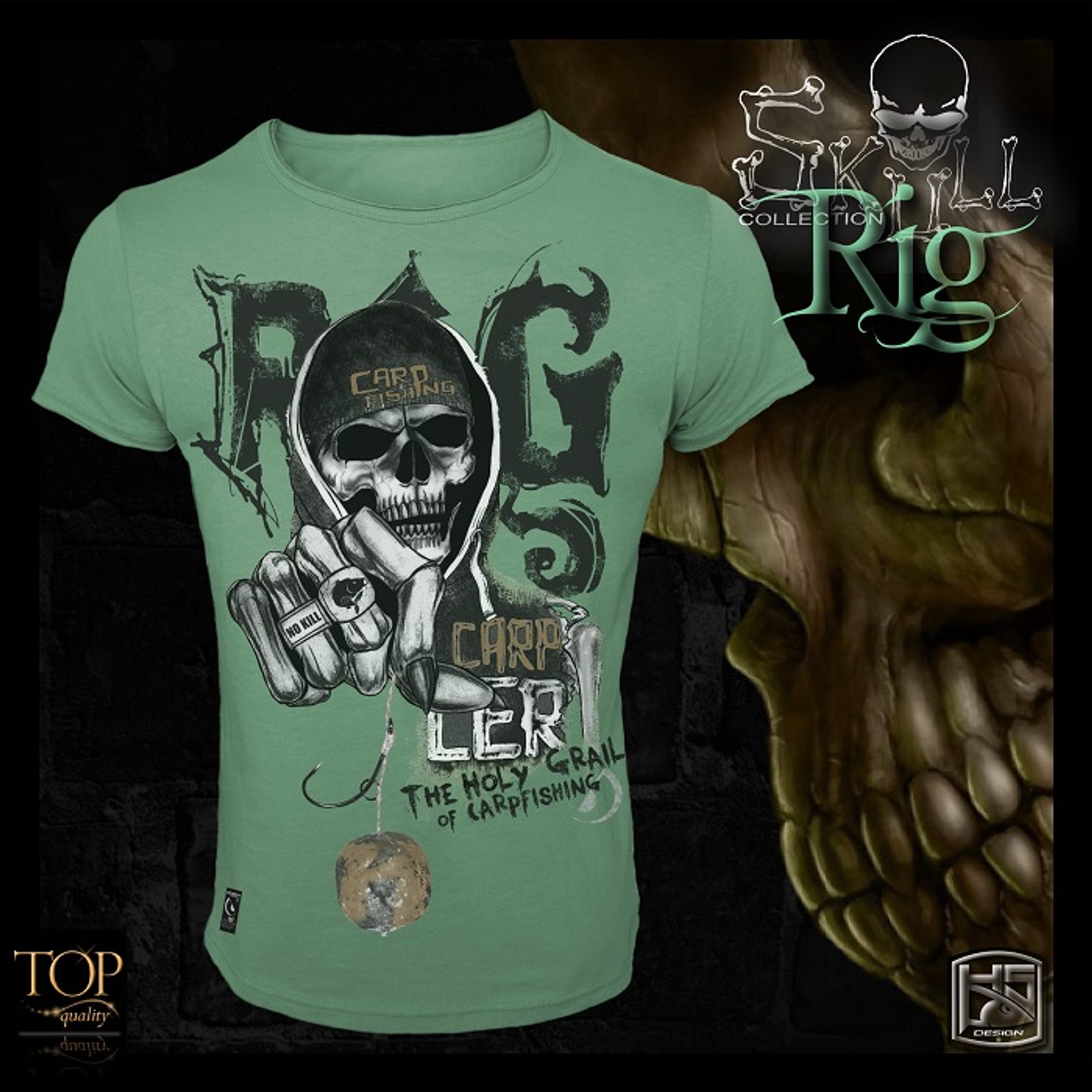 Hotspot Design Tričko Skull Rig | Chyť a pusť