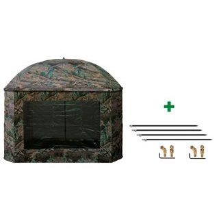 Suretti Deštník s bočnicí Full Cover 2man Camo 3,2m + set na podporu deštníku