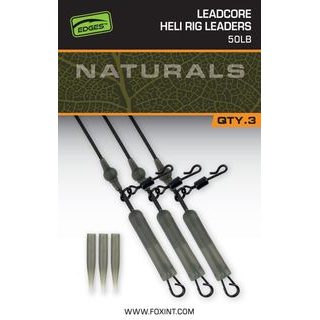 Fox Montáž Edges Naturals Leadcore Heli Rig Leaders 3ks