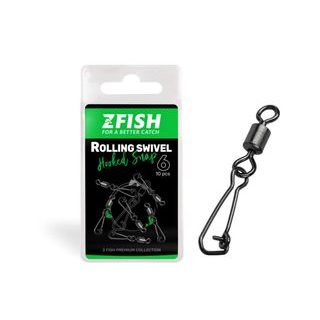 Zfish Obratlík s karabinkou Rolling Swivel & Hooked Snap 10ks