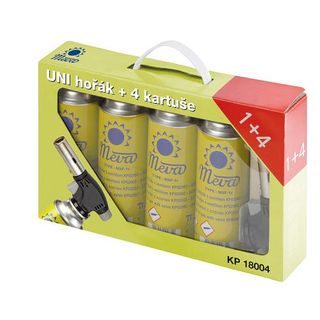 Meva Plynový UNI Hořák + 4 Kartuše