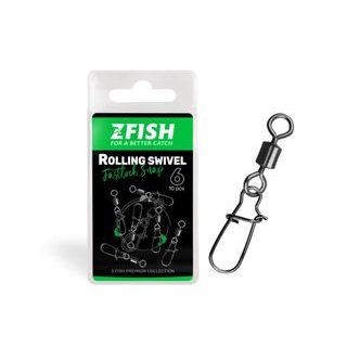 Zfish Obratlík s Karabinou Rolling Swivel & Fastlock Snap 10ks