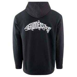 Grundéns Mikina Eat Your Words DWR HD Hoodie Black Salmon Graphic