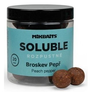 Mikbaits Rozpustné boilies Soluble Broskev Pepř 250ml