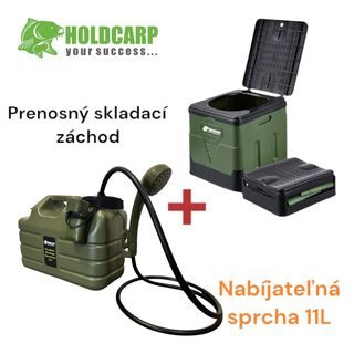Holdcarp Set Skládací přenosná toaleta Portable Toi BIG + Toilet & Shower Tent + Toi Gabrage Kit BIG