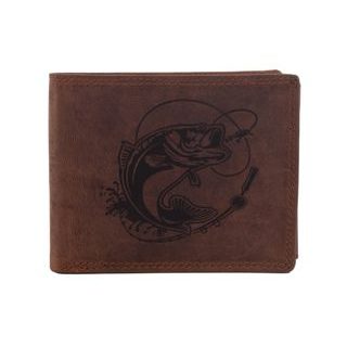 Mercucio Pánská peněženka Candát s udicí světlehnědá