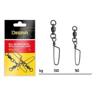 Delphin Karabinka s obratlíkem Ball bearing swivel with coastlock snap 3ks