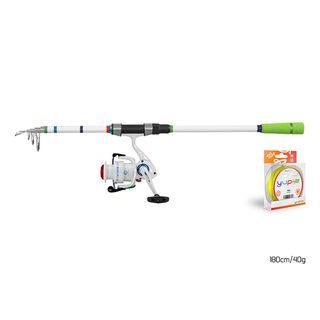 DAM Prut Fighter Pro Combo Tele Spin 180cm 5-20g + naviják 20FD + vlasec 0,25mm