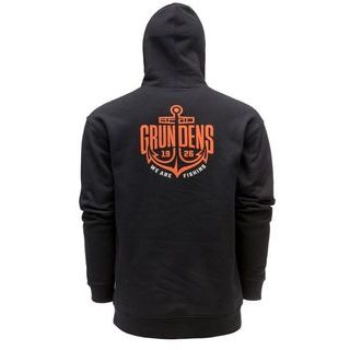 Grundéns Mikina Displacement DWR Hoodie Logo Anchor Black