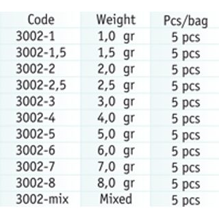 Zebco Sada oválných broků 170g