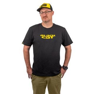 Black Cat Triko Logo Black T-Shirt