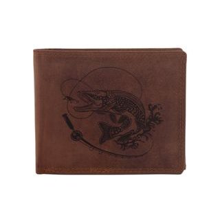 Mercucio Pánská peněženka Štika s udicí světlehnědá