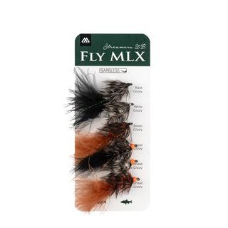 Mikado Sada umělých mušek Streamers Woolly Bugger Barbless 5ks