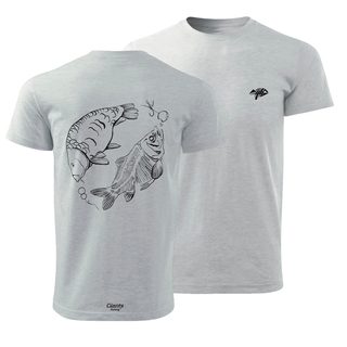 Giants fishing Tričko pánské šedé Kapr s kostrou