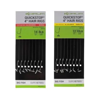 Korum Hotové Návazce Big Fish Quickstop Hair Rigs Barbed 10cm