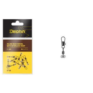 Delphin Karabinka s obratlíkem Inline Head Swivel with Interlock 10ks