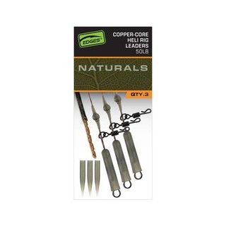 Fox Montáž Edges Naturals Copper-Core Heli Rig Leaders 3ks