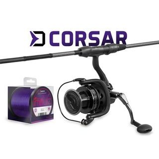 Delphin Kaprařský set CorsaBLACK Nero 3,6m 3lb 2díl + naviják CORZAR 8T + 0,30mm
