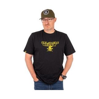 Black Cat Triko Distressed Logo Black Tee