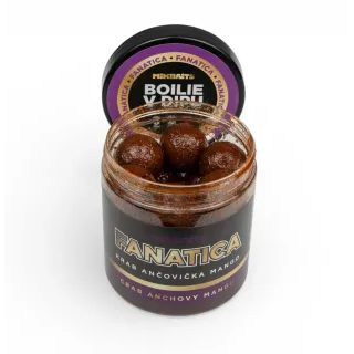 Mikbaits Boilie v dipu Fanatica Krab Ančovička Mango 250ml