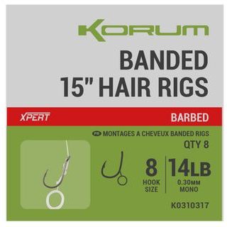 Korum Hotové nadväzce Banded Hair Rigs 15" 8ks