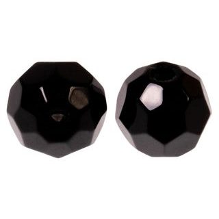 Zeck Skleněné korálky Faceted Glass Beads Black