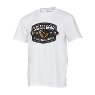 Savage Gear Triko Badge Logo Tee White