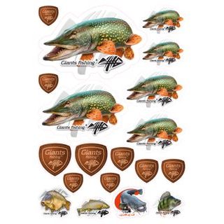 Giants Fishing Mix nálepek Štika 19ks