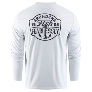 Grundéns UV Tričko Fish Fearlessly LS Tech Tee Grey Mist