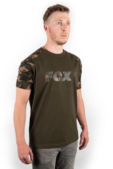 Fox Triko Camo/Khaki Chest Print T-Shirt | Chyť a pusť