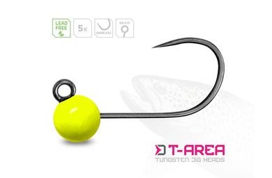 Delphin Jigové hlavičky Wolfrámové T-Area BL Fluo Žlté 5ks