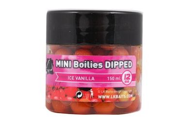 LK Baits MINI Boilies v dipu ICE VANILLA 12mm 150ml