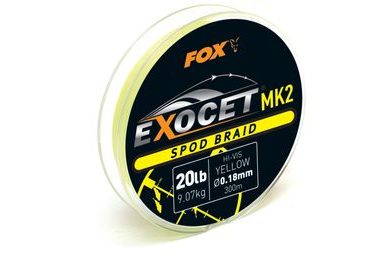 Fox Šňůra Exocet MK2 Spod Braid Yellow 0,18mm 20lb 300m