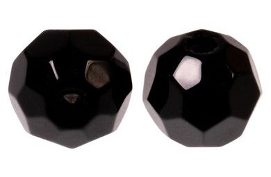 Zeck Sklenené koráliky Faceted Glass Beads Black