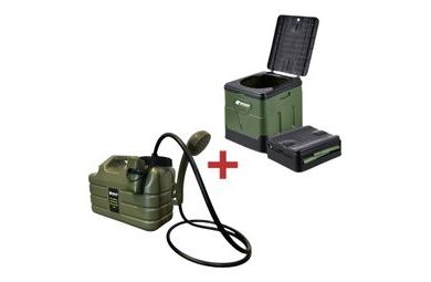 Holdcarp Hygienický Set Portable Toi + Rechargeable Camping Shower 11L