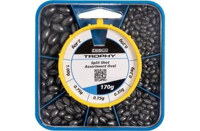 Zebco Sada bročkov Trophy Oval Split Shot Assortment 170g