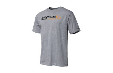 Savage Gear Triko Signature Logo T-shirt Grey Melange