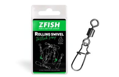 Zfish Obratlík s Karabinou Rolling Swivel & Fastlock Snap 10ks