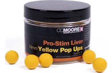 CC Moore Plávajúce boilies Pro-Stim Liver Pop Ups Yellow