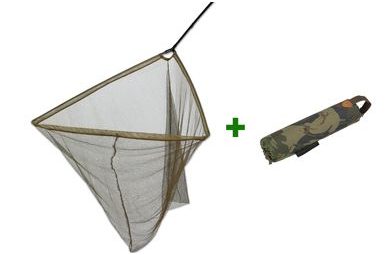 Giants Fishing Akčný set Podberák Carp Net Deluxe 42 + Plávač Camo Net Float Standard