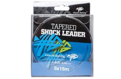 Giants Fishing Zužovaný šokový vlasec Tapered Shock Leader 5 x 15m