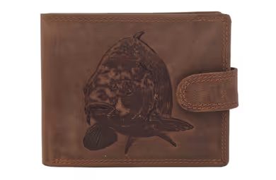 Mercucio Pánská peněženka Kapr hlava Embos světlehnědá